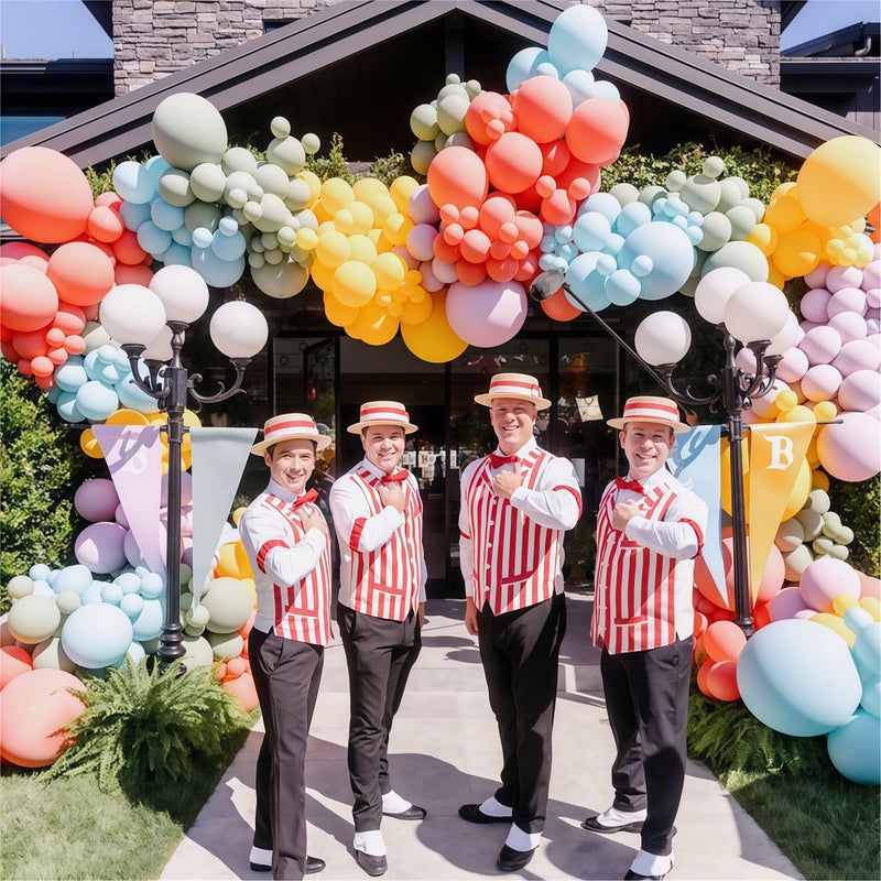 Paeyeq 124PCS Rainbow Balloon Arch Kit, Assorted Colorful Balloon Garland with Dusty Slate Blue Retro Orange Balloons, Mustard Yellow Beige Balloons for Baby Shower Boho Groovy Birthday Party Decorations - Image 5