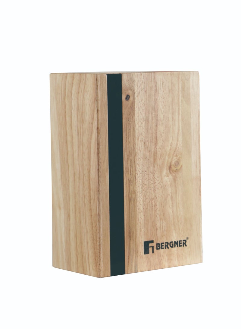 BERGNER مجموعة سكاكين شرائح اللحم المصنوعة من الفولاذ المقاوم للصدأ من KEOPS-STEEL مكونة من 6 قطع مع كتلة سكاكين خشبية - Image 5