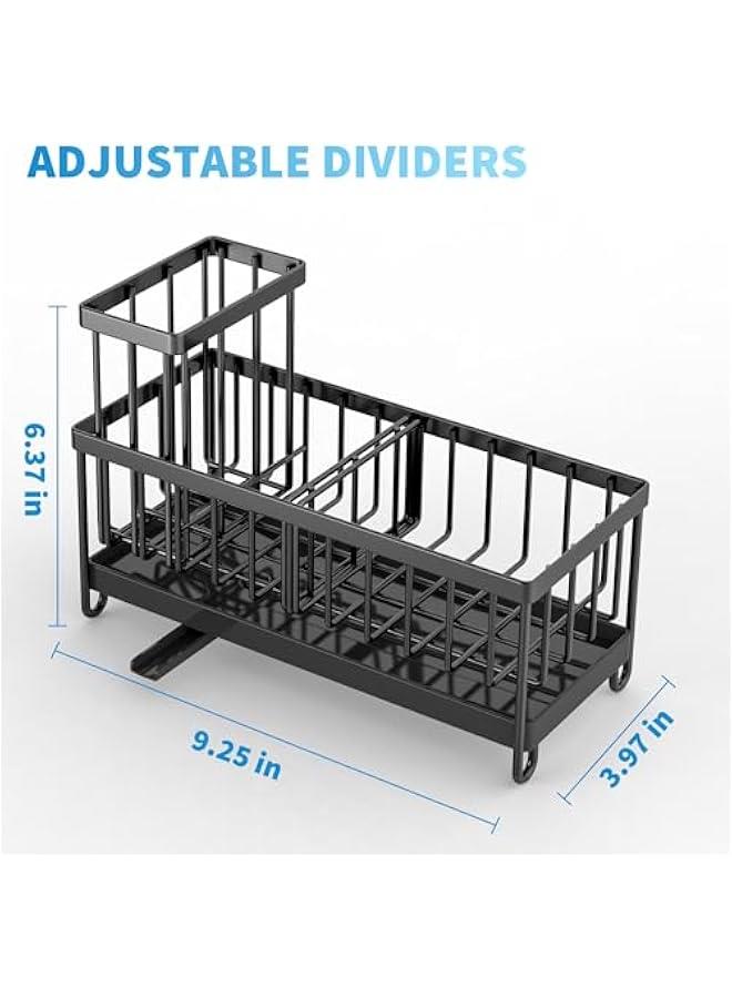 Generic Black Sponge Holder for Kitchen Sink, Sink Caddy Organizer with High Brush Holder, Kitchen Countertop Organizers and Storage Essentials, Rustproof 304 Stainless Steel, Soap Dispenser Organize - Image 5