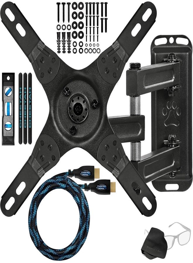 Cheetah Mounts Alameb TV Wall Mount for TV and Monitor 12 to 37 Inches and Maximum Weight kg 13.6. A Twisted Veins 3 Metre HDMI Cable for Ethernet. - Image 1