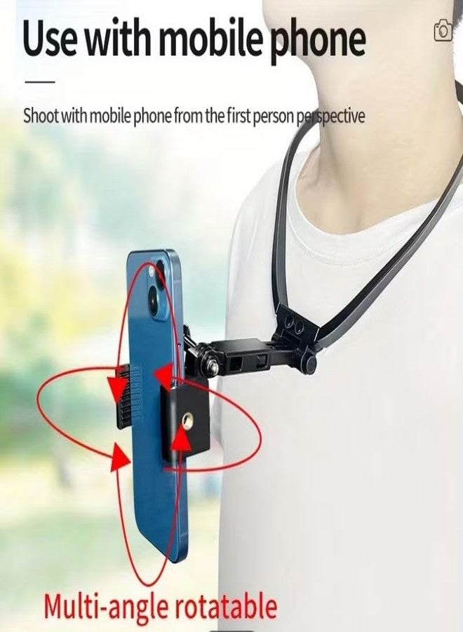 Deoxys حامل هاتف Deoxys للرقبة للتسجيل، متوافق مع iPhone، مزود بحزام تعليق لكاميرا GoPro، ملحق للرأس والصدر والكتف لالتقاط صور سيلفي من منظور الشخص الأول - Image 2