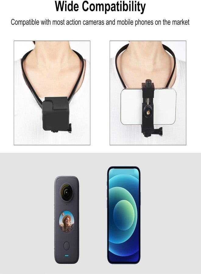 Deoxys حامل هاتف Deoxys للرقبة للتسجيل، متوافق مع iPhone، مزود بحزام تعليق لكاميرا GoPro، ملحق للرأس والصدر والكتف لالتقاط صور سيلفي من منظور الشخص الأول - Image 5
