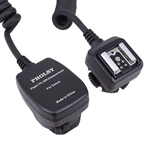 PHOLSY 6.5' / 2 m E-TTL Off Camera Flash Speedlite Sync Cord Hot Shoe Cord Compatible with Canon T8i, T7i, T6, T6i, T6s, T5, T5i, SL3, 90D, 80D, 77D, 70D, 7D, 6D, 5D, M3, M5, M6 etc, Replaces OC-E3 - Image 1
