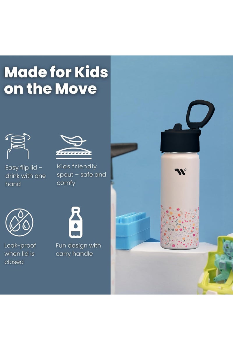 اي 2 سي زجاجة مياه للأطفال من S2C للمدرسة مع غطاء من القش، زجاجة مياه للأطفال سعة 550 مل، زجاجة مياه من الفولاذ المقاوم للصدأ للأطفال، زجاجة مياه معزولة بجدار مزدوج، زجاجة مياه للأطفال، زجاجة مياه من الفولاذ - Image 2