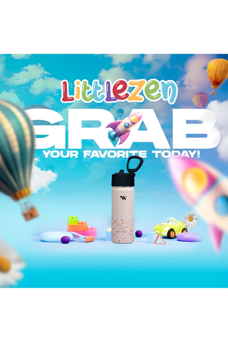 اي 2 سي زجاجة مياه للأطفال من S2C للمدرسة مع غطاء من القش، زجاجة مياه للأطفال سعة 550 مل، زجاجة مياه من الفولاذ المقاوم للصدأ للأطفال، زجاجة مياه معزولة بجدار مزدوج، زجاجة مياه للأطفال، زجاجة مياه من الفولاذ - Image 5