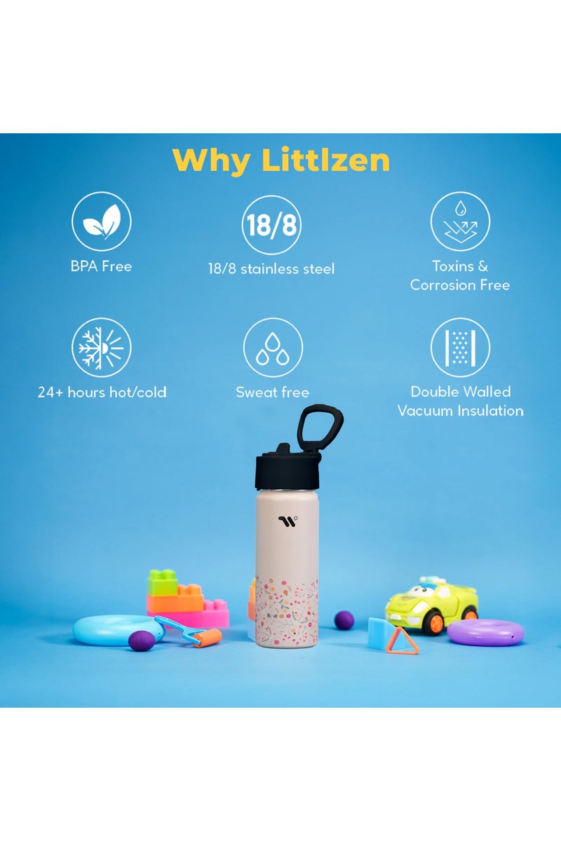 اي 2 سي زجاجة مياه للأطفال من S2C للمدرسة مع غطاء من القش، زجاجة مياه للأطفال سعة 550 مل، زجاجة مياه من الفولاذ المقاوم للصدأ للأطفال، زجاجة مياه معزولة بجدار مزدوج، زجاجة مياه للأطفال، زجاجة مياه من الفولاذ - Image 4