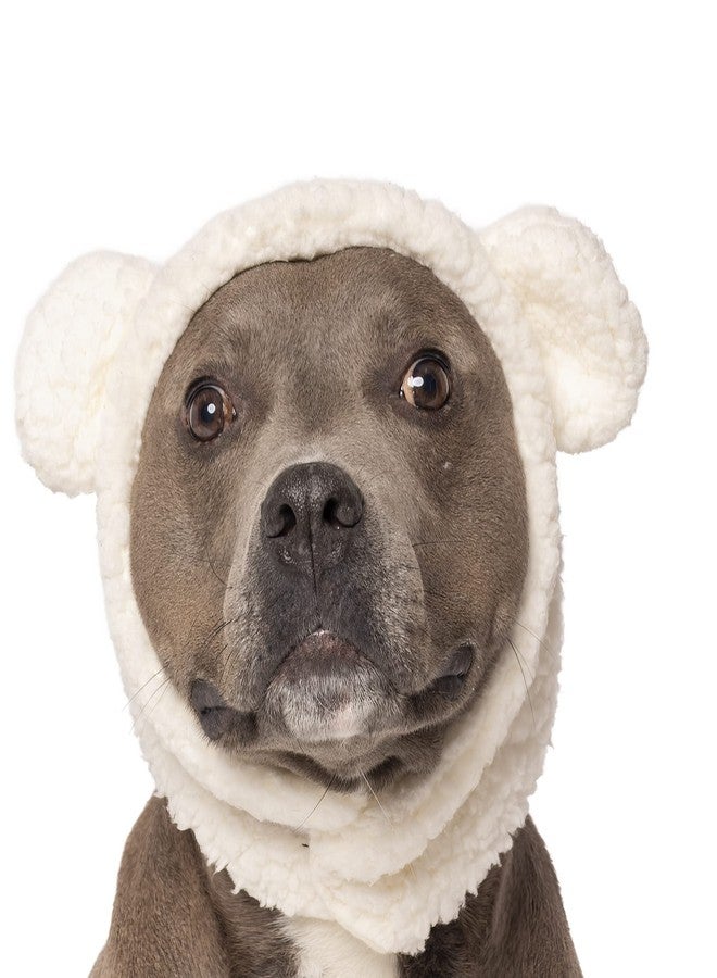 Furhaven Medium Dog Hat, Washable & Cozy - Sherpa Flex-Fit Polar Bear Dog Hat Costume - Cream, Medium - Image 1
