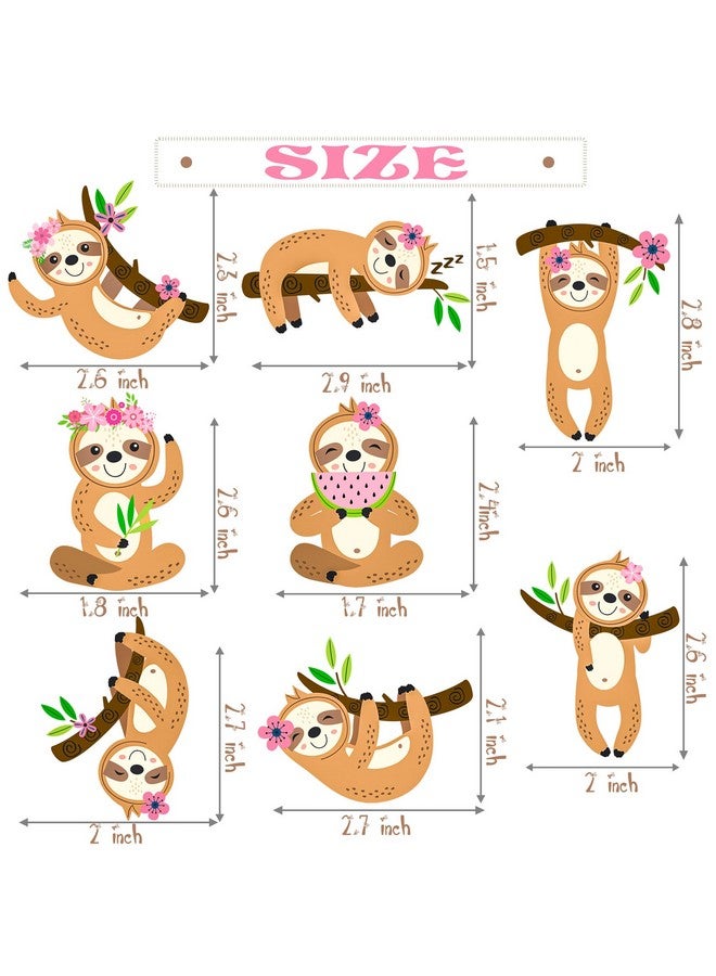 umoni 24Pcs Sloth Cupcake Toppers Decorations Sloth Birthday Party Supplies Sloth Party Decorations For Kids Girls Sloth Theme Cute Animal Theme Birthday Party Wedding Baby Shower Supplies - Image 3