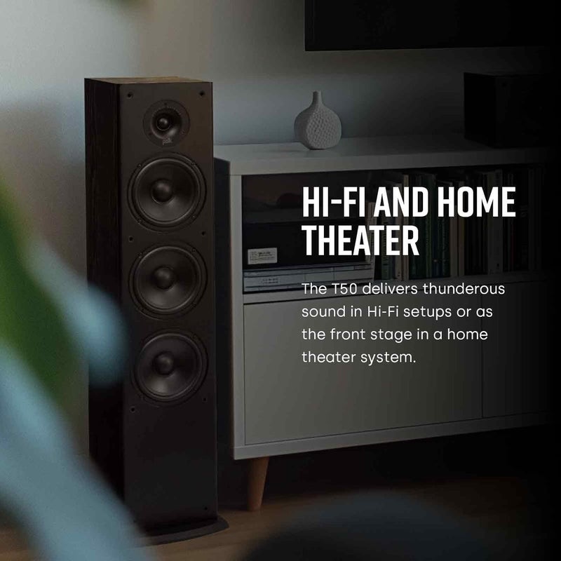 T50 Floor-Standing Tower Speaker BLACK - Image 1
