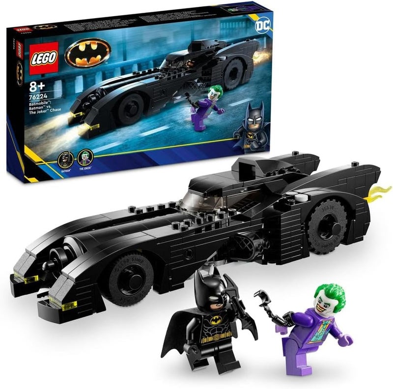 LEGO 76224 DC Batmobile: Batman vs. The Joker Chase Set, Iconic 1989 Batmobile Car Toy and 2 Minifigures, Dark Knight's Vehicle Model with Batarang, Super Hero Gift Idea for Kids, Boys and Girls - Image 1