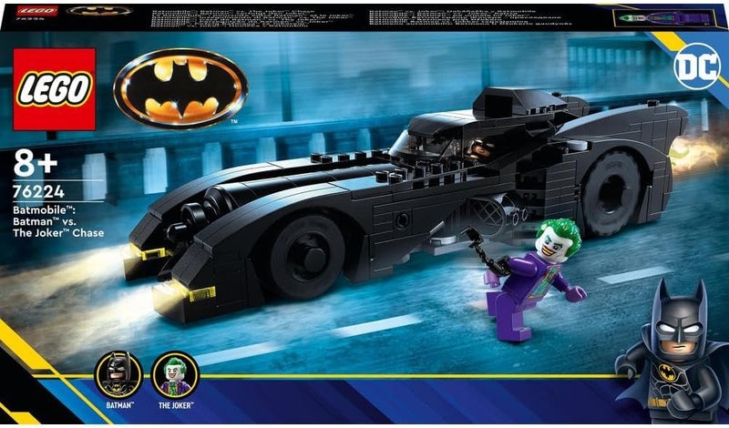 LEGO 76224 DC Batmobile: Batman vs. The Joker Chase Set, Iconic 1989 Batmobile Car Toy and 2 Minifigures, Dark Knight's Vehicle Model with Batarang, Super Hero Gift Idea for Kids, Boys and Girls - Image 2