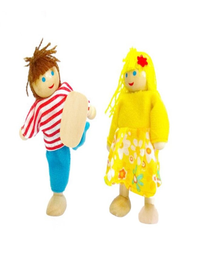 Kunhe Dollhouse Dolls Set with 2 Happy Family Dolls for Dollhouse - Image 3