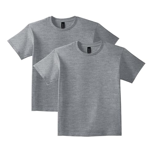 Gildan Youth Ultra Cotton T-Shirt, Style G2000B, 2-Pack, Sport Grey, Large - Image 1