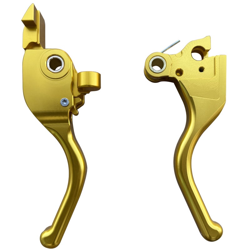 COKTNNI Motorcycle 3 Finger Clutch Brake Lever CNC Short Hand Clutch Brake Lever Fit for 20242025 Harley Road Glide Street Glide Road Glide CVO Road Glide ST Gold - Image 2