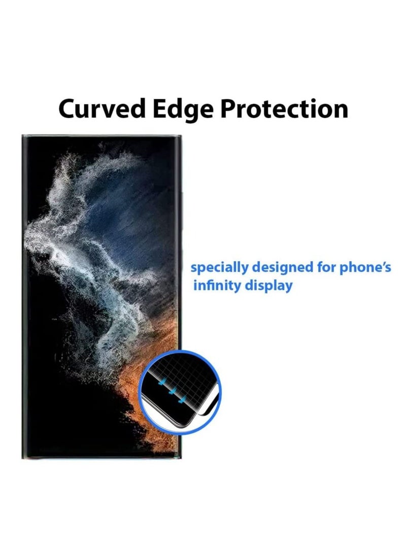 Pack of 2+2 Screen Protector and Camera Lens Protector for Samsung Galaxy S22 Ultra 5G (6.8") 3D Full Coverage,Shell Friendly, 9H Hardness, Easy To Install Screen Protector