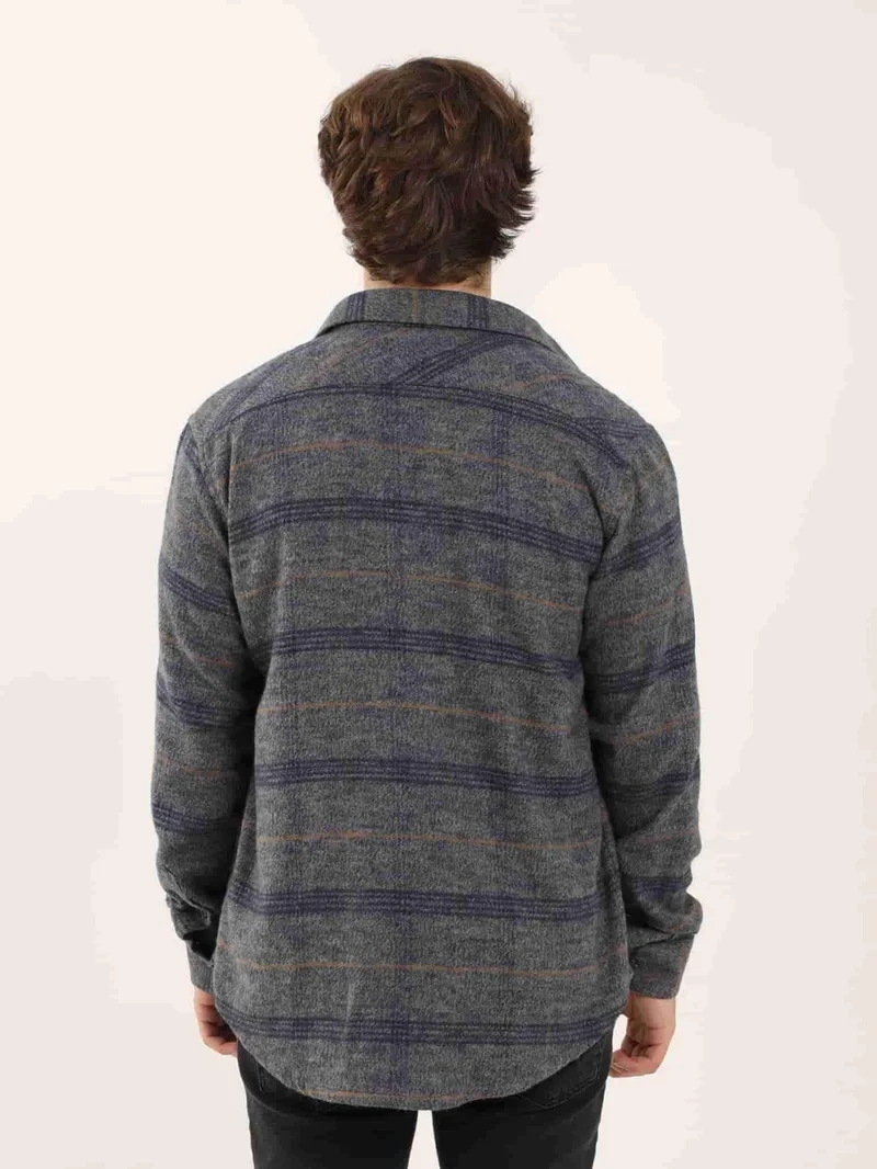 دوفي Navy Blue Men's Regular Fit Classic Collar Long Sleeve Shirt