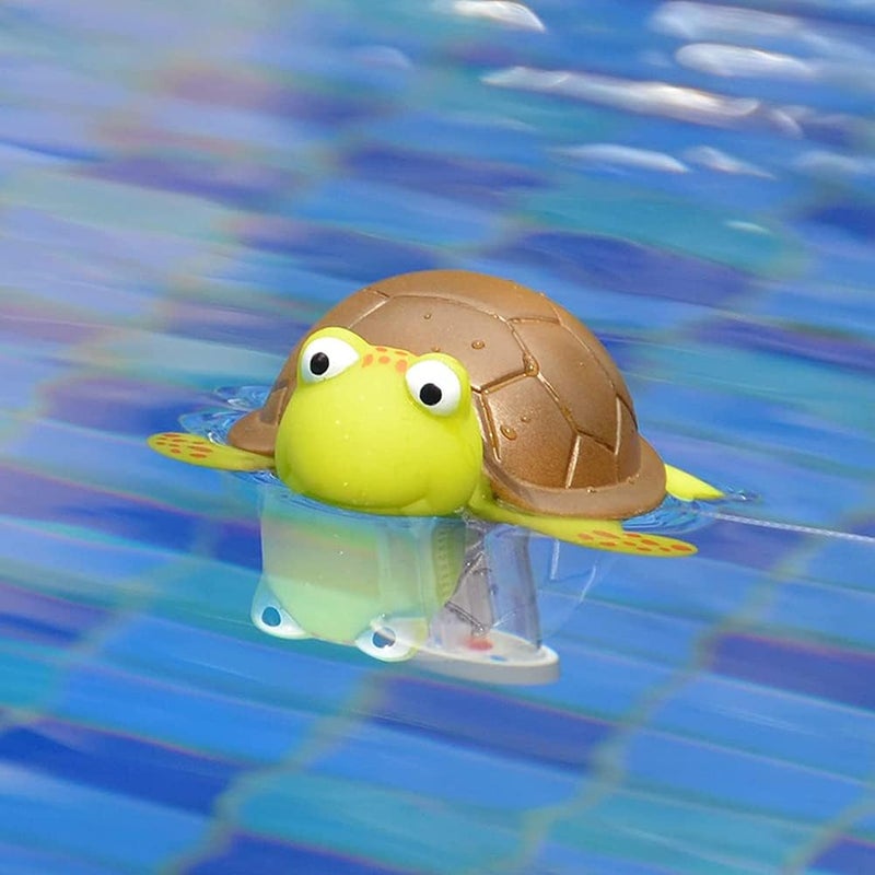 ويوبلز ميزان حرارة عائم لحمامات السباحة، ميزان حرارة لمياه البرك، ميزان حرارة لحمامات سباحة الأطفال، مقاوم للكسر، لحمامات السباحة الخارجية والداخلية، والمنتجعات الصحية، وأحواض الاستحمام (على شكل سلاحف) (أخضر) - Image 4