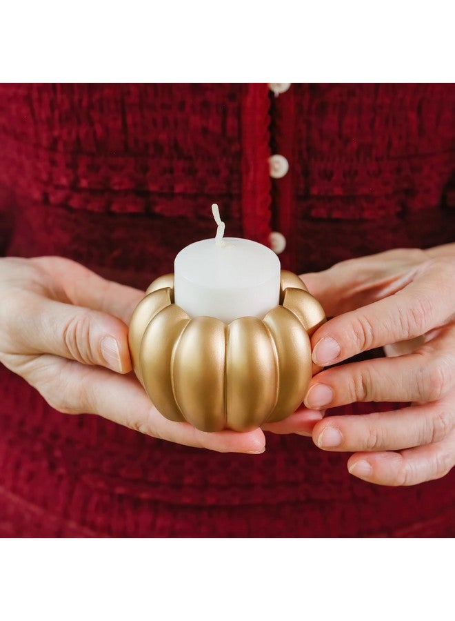 كايت آسبن حاملات شموع ذهبية على شكل قرع من كيت أسبن، شمعدان مخروطي الشكل، شمعدان صغير، وشمعدان نذري (مجموعة من 6 قطع)، ديكور طاولة طعام، ديكور رف، قطعة مركزية - Image 4