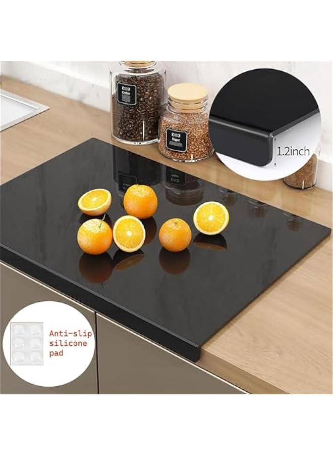 HOOKOR Acrylic Cutting Board with Counter Lip,35x45CM Large Clear Cutting Board for Kitchen Countertop,Non-Slip,6mm Thicker,Perfect for Bread,Meat,Veggies & More,Kitchen Essential Gadgets & Decor - Image 2