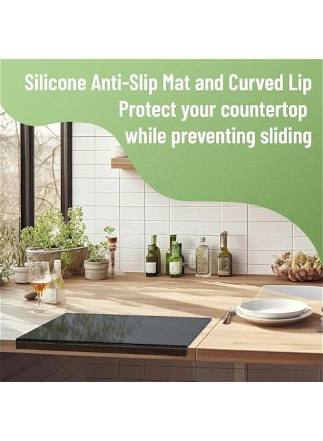 HOOKOR Acrylic Cutting Board with Counter Lip,35x45CM Large Clear Cutting Board for Kitchen Countertop,Non-Slip,6mm Thicker,Perfect for Bread,Meat,Veggies & More,Kitchen Essential Gadgets & Decor - Image 3
