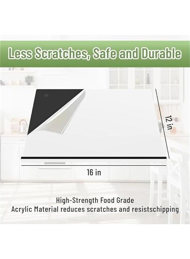 HOOKOR Acrylic Cutting Board with Counter Lip,35x45CM Large Clear Cutting Board for Kitchen Countertop,Non-Slip,6mm Thicker,Perfect for Bread,Meat,Veggies & More,Kitchen Essential Gadgets & Decor - Image 4