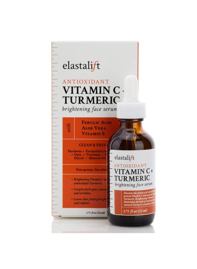 elastalift Concentrated Vitamin C + Turmeric Oil Anti Aging Facial Serum Skin Care Booster Promote Clear & Brighten Skin Tone Hydrate Dry Skin Fight Redness Restore Skin Strength 1.75 Fl Oz - Image 1