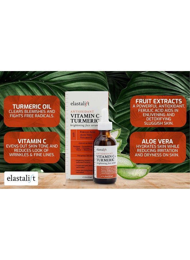 elastalift Concentrated Vitamin C + Turmeric Oil Anti Aging Facial Serum Skin Care Booster Promote Clear & Brighten Skin Tone Hydrate Dry Skin Fight Redness Restore Skin Strength 1.75 Fl Oz - Image 3