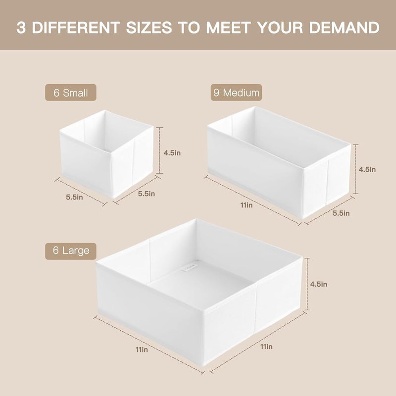 Drawer Organizer Clothes, 10 Pack Dresser Organizer for Baby Clothes, Underwear, Sock- Foldable Closet Organization and Storage Dividers Bins for Nursery, Bedroom (White, 10PACK) - Image 2
