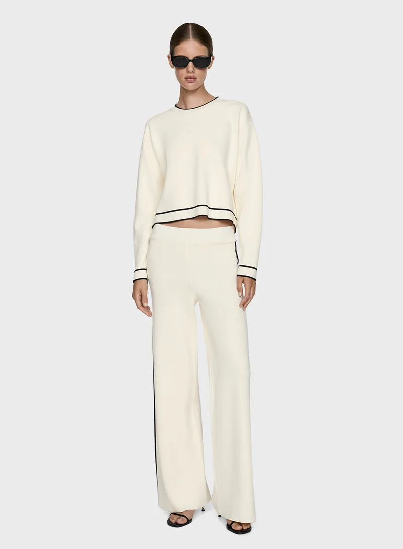 مانجو Contrast Trim Sweater