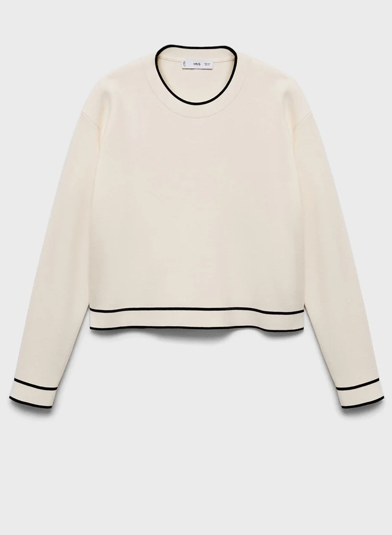 مانجو Contrast Trim Sweater