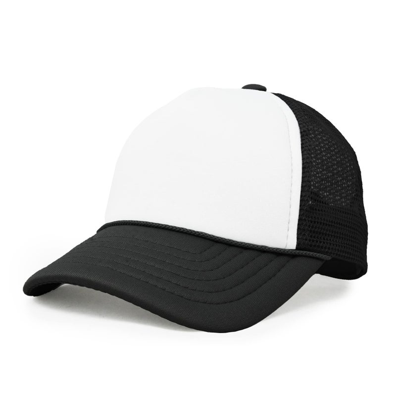 DALIX Infant Trucker Hat Baby Cap Tiny Extra Small Girls Boys in Black White - Image 1