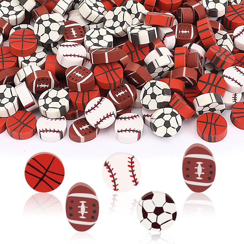 JUNEBRUSHS 150Pcs Football Erasers Mini Erasers for Kids Bulk Novelty Sports Pencil Erasers for Student Classroom Prizes Homework Rewards Gifts Sports Football Party Favors - Image 1