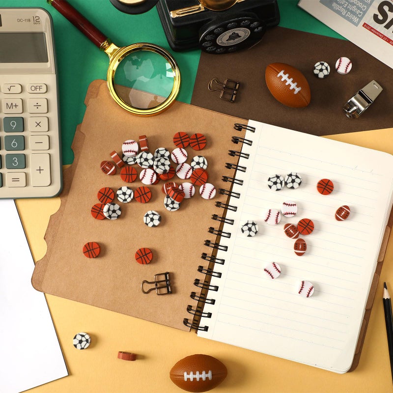JUNEBRUSHS 150Pcs Football Erasers Mini Erasers for Kids Bulk Novelty Sports Pencil Erasers for Student Classroom Prizes Homework Rewards Gifts Sports Football Party Favors - Image 4