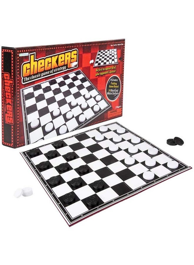Gamie Checkers Board Game, Classic Foldable Family Board Game for Game Night, Indoor Fun and Parties, Develops Logical Thinking and Strategy, Best Gift Idea for Kids - Image 1