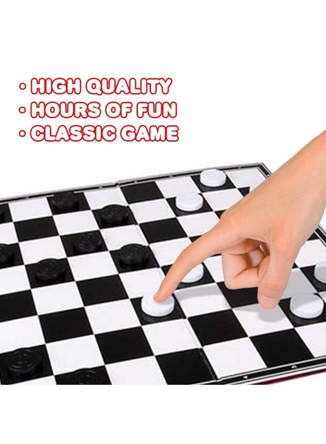 Gamie Checkers Board Game, Classic Foldable Family Board Game for Game Night, Indoor Fun and Parties, Develops Logical Thinking and Strategy, Best Gift Idea for Kids - Image 4