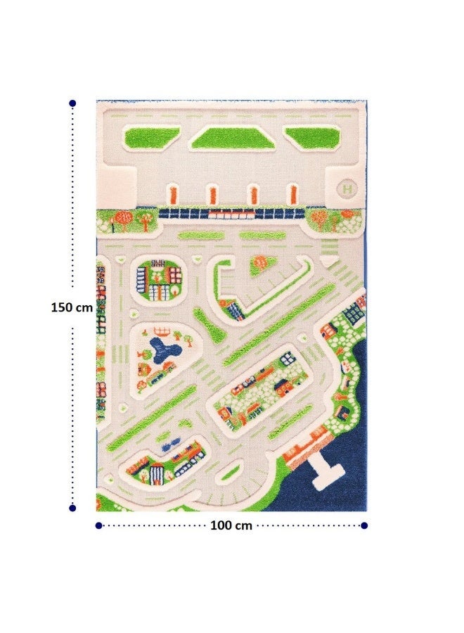 IVI 3D Play Carpet Mini City - Medium | Blue | Activity Playmat for Kids & Children | Bedroom, Living Room, Nursery Rug | Polypropylene | Foldable | 150 cm x 100 cm - Image 2