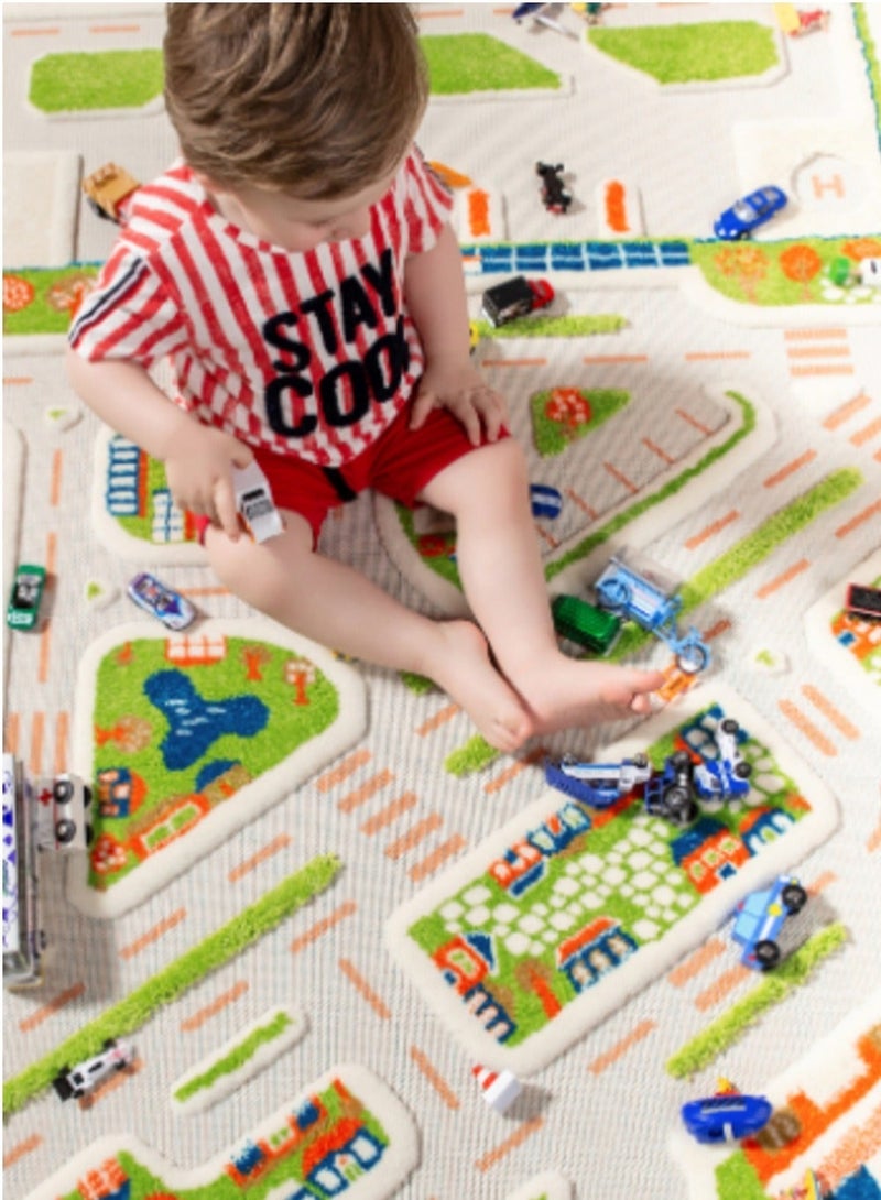 IVI 3D Play Carpet Mini City - Medium | Blue | Activity Playmat for Kids & Children | Bedroom, Living Room, Nursery Rug | Polypropylene | Foldable | 150 cm x 100 cm - Image 3