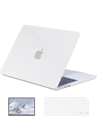 3 in 1  15" Macbook Air Hard Case Compatible with 2023 Release M2 Chip A2941 and 2024 Release M3 Chip A3114 and 2025 Release M4 Chip A3241, Hard Shell Case & Keyboard Cover & Screen Film for New Mac Air 15 inch Frosted Clear - pzsku/ZA7DCF5532EE0A1819767Z/45/1746690449/41f40146-931c-41a1-a2c1-c581d28b0e9c