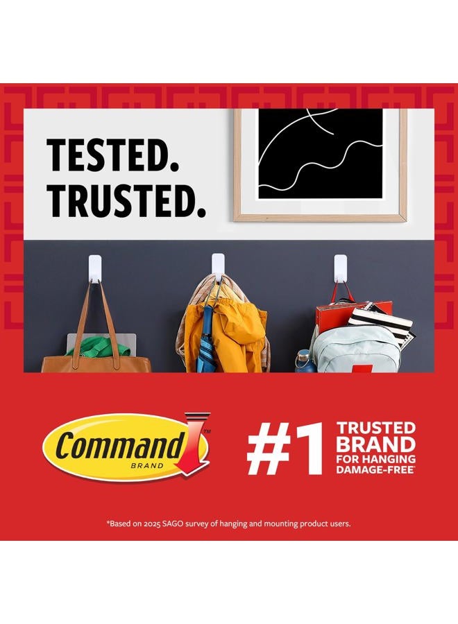 Command 20 lb XL Heavyweight Picture Hanging Strips 10 Pairs (20 Command Strips), Damage-Free Hanging Picture Hangers, Heavy Duty Wall Hanger for Home Decor, White Adhesive - Image 2