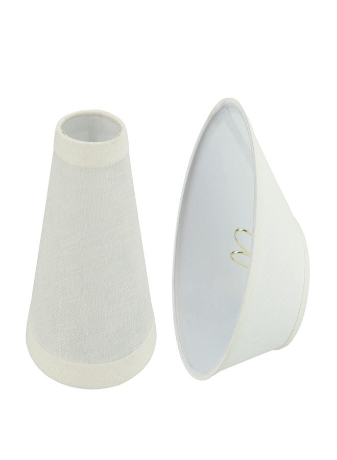 Aspen Creative 32110-2A, Hardback Empire Clip-On Chandelier Lamp Shade, Off-White, 3" Top x 6" Bottom x 5" Slant Height, Set of 2 - Image 1