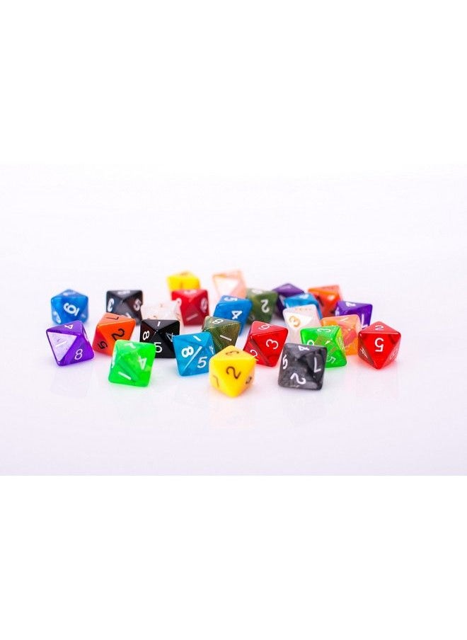 Easy Roller Dice Co. 25 Count Assorted Pack Of 8 Sided Dice Multi Colored Assortment Of D8 Polyhedral Dice  - Image 3