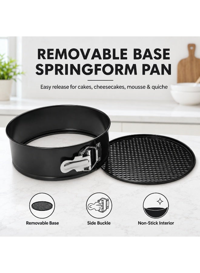BLACKSTONE Nonstick Springform Cake Pan, 20 cm, Removable Base, Oven Safe Up to 230C, Carbon Steel Cheesecake Baking Mold, Black, BSF0702 - Image 4