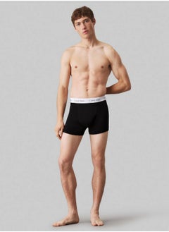 CALVIN KLEIN Men's 3 Pack Trunks - Cotton, Black  - Image 4