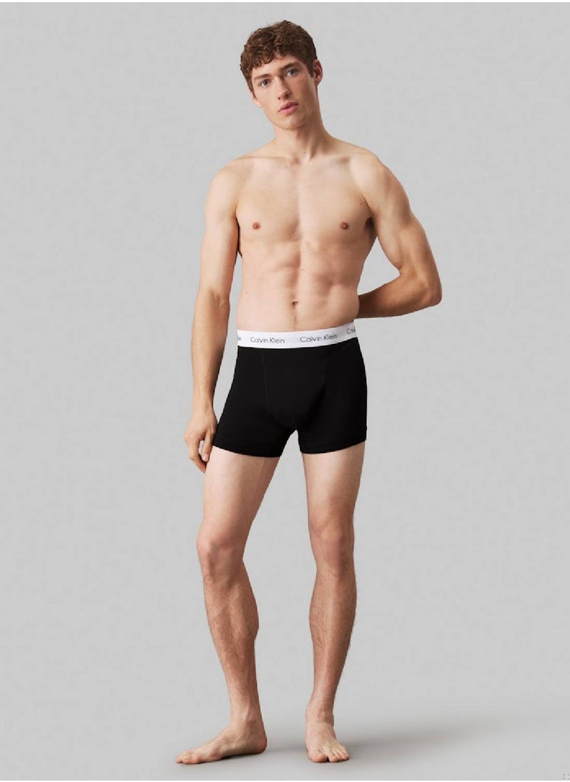 CALVIN KLEIN - Men's 3 Pack Trunks - Cotton, Black - Image 1