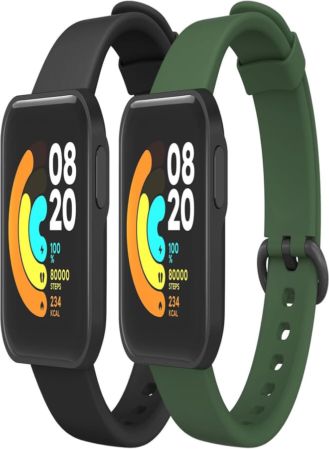Mugust 2 Pack Strap for Redmi Watch Lite/Xiaomi Mi Watch Lite Women Men, Colourful Silicone Replacement Soft Wristbands for Xiaomi Mi Watch Lite/Redmi Watch