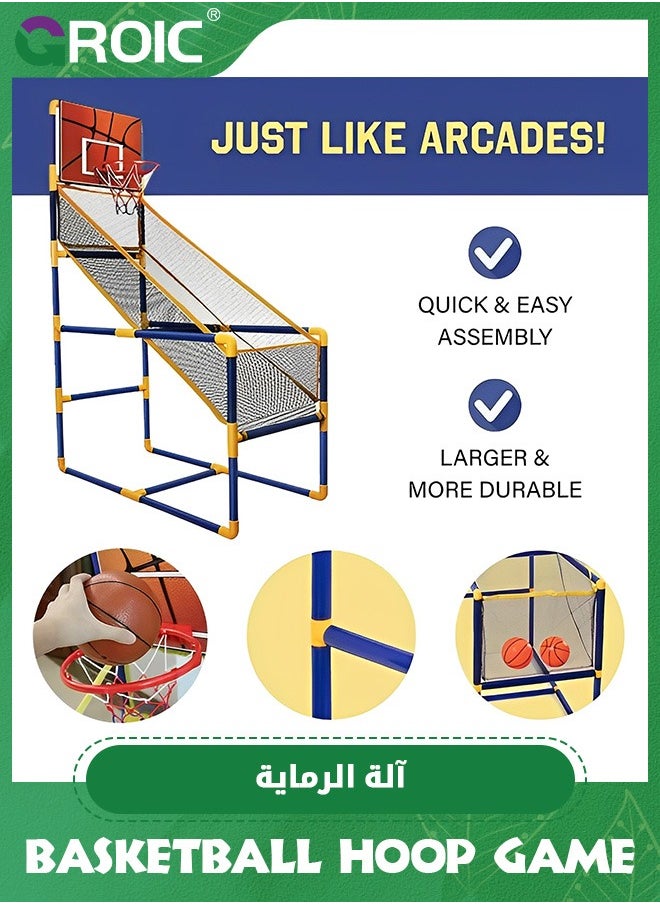 GROIC Arcade Basketball Game Set with Balls and Hoop for Kids,Basketball Hoop Game Set,Indoor Outdoor Basketball Goal Toy,Adjustable Height Basketball Stand  - Image 3
