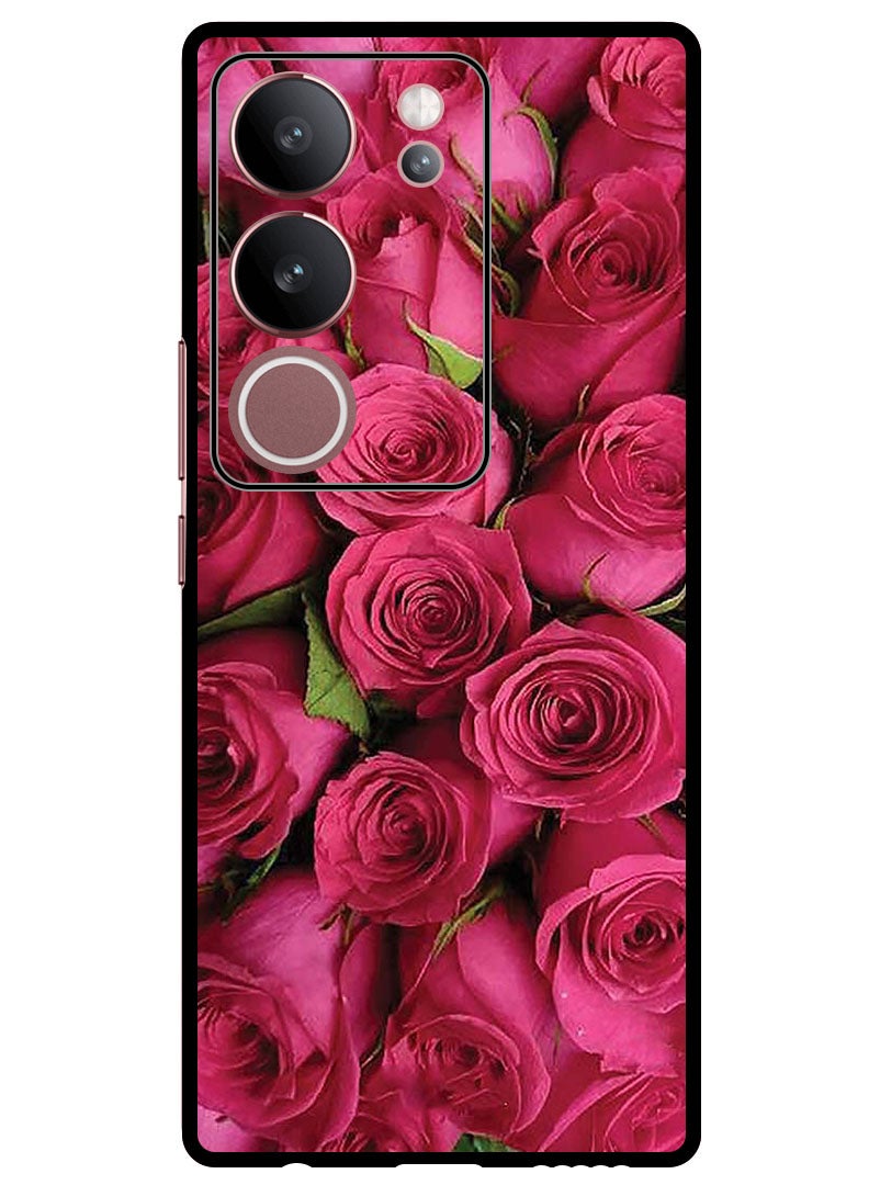 Theodor Protective Case Anti Scratch Shock Proof Bumper Cover For Vivo V29 - V29 Pro Pink Roses - Image 1