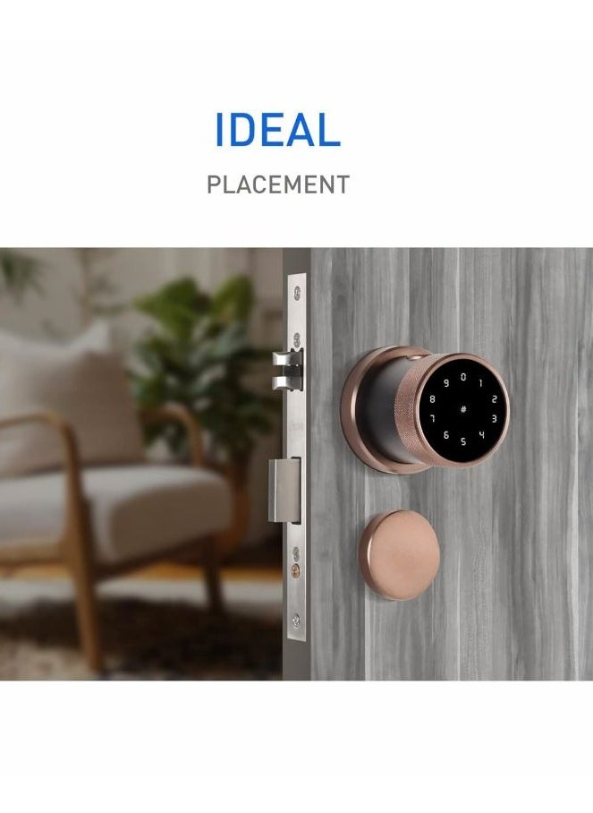 OZ-FDL-11-R Life Smart Lock for Wooden Doors with Google Assistant & Alexa Enabled (without Wi-Fi Gateway, Black) | By Ozone India