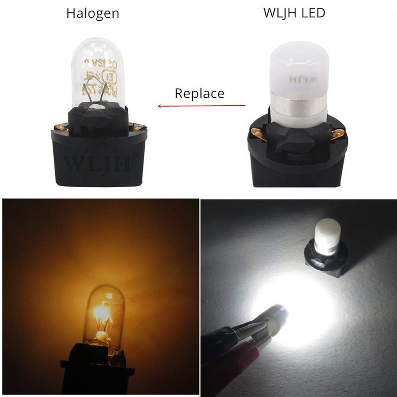 WLJH White T10 Led Light Bulb W5W 194 2825 Car Dash Lights Gauge Dashboard Instrument Cluster Panel Interior Lights Twist Socket PC194 PC195 PC168, Pack of 6 - Image 5