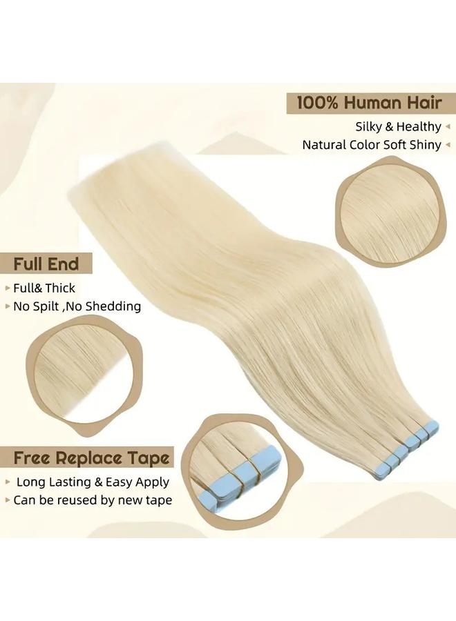 Bluejw Real Hair Seamless Hair PU Wig Film Hair Real Hair Silk Hair Extensions Tape In Hair - Image 4